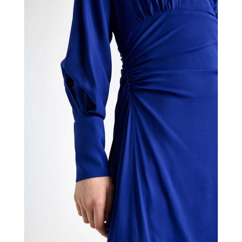 Cue Cobalt Long Sleeve Ruched Midi Dress image number 2